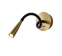 ZVALIEVYE Led Gooseneck Wall Light Copper Wall Sconce Lighting Adjustable Reading Wall Lamp, Flexible Bedroom Bedside Wall Mount Lights, Bedroom Living Room Hotel 5W Wall Sconces/Copper6000K