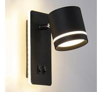 ZVALIEVYE Led Wall Light Modern Wall Sconce Lighting with Switch Bedside Reading Wall Lamp Flexible Sconces Adjustable Wall Mount Lights for Living Room Bedroom 3 Color Mode/Black