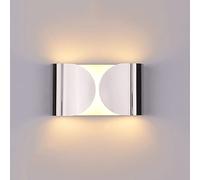 ZVALIEVYE Led Wall Lights up Down Wall Sconce Modern Metal Wall Spot Lamp, Living Room Bedroom Bedside Wall Lamps Nordic Headboard Lighting Fixtures 10W Indoor Wall Wash Lights/Chrome