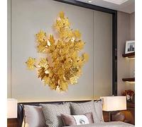 ZVALIEVYE Maple Leaf Wall Sconces丨golden Aluminum Wall Lamps丨g9 7W Three-Twall Lighting Fixtures丨postmodern Living Room Wall Sconce Creative Decoration Villa Design Light Wall Mount Fixtures/100Cm