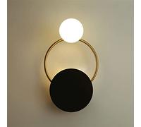 ZVALIEVYE Modern Wrought Iron Led Wall Lamps, Bedroom Round Glass Wall Light, Living Room Aisle Corridor Wall Mount Fixtures, Restaurant Decorative Light/Warm Light