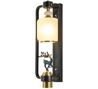 ZVALIEVYE New Chinese Style Modern Wall Lamp, Led New Chinese Creative Wall Lamp, Sika Deer Decoration Chinese Wall Lamp, Suitable for Home Bedroom Aisle Commercial