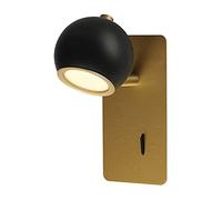 ZVALIEVYE Nordic Bedroom Bedside Lamp, Adjustable Lamp Head with Switch Led Modern Aisle Stairsden Creative Wall Lamp,Postmodern Lamps Wall Lamp Bedside Reading Lamp/Black
