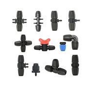 ZVALIEVYE Spray Water Connection 3/8" to 1/4" Hose Connector Tee Manifold Elbow End Plug Repair 8/11 to 1/8" 4/7 Mm Barb Reducer 5 Pieces/4 Way 1I4
