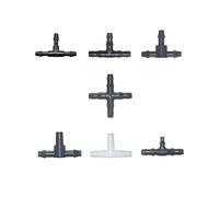 ZVALIEVYE Spray Water Connection 500 Pieces of 3/5 Mm 4/7 Mm Garden Hose Tee Connector 1/8 1/4 inch Tee Barb Water Connector Reducer Water Divider for Drip Irrigation System/Red
