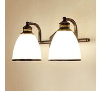 ZVALIEVYE Vintage Bathroom Light Fixture 2-Lights Black Vanity Wall Lamp Retro Wall Sconce Lighting Glass Mirror Front Lamps E27 Vanity Sconces for Farmhouse Dressing Room Bedroom