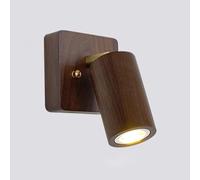 ZVALIEVYE Walnut Wall Sconce Lighting Led Wall Mount Reading Light Adjustable Bedside Wall Lamp, 350°+180° Rotation Hardwired Sconces Wall Swivel Spotlights for Bedroom Living Room/Square