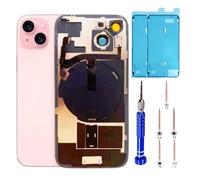 ZVB 15 Back Glass Replacement Kit with Plate & Flex Cable and All Parts, Pink, 6.1 Inch for iPhone 15 Back Cover Glass, with Repair Tools (Pink)