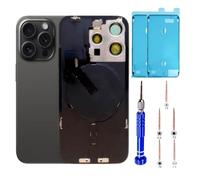 ZVB 15 Pro Back Glass Replacement Kit with Plate & Flex Cable and All Parts, Black Titanium, 6.1 Inch for iPhone 15Pro Back Cover Glass, with Repair Tools (Black Titanium)