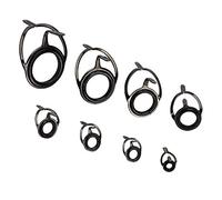 Zveniy 8 Pcs Double Leg Fishing Rod Guides Repair Kit Ceramic Fishing Pole Rod Guide Rings Rod Tip Replacement Fishing Guide Eye for Freshwater Saltwater Rod