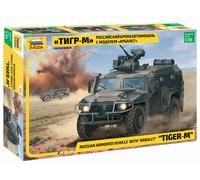 Zvezda 1:35 GAZ Tiger w/Arbalet Plastic Model Kit, Olive-Black, for Beginners