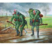 Zvezda German Medical Personnel 1941-1943 figurines, Z6143, Snap Kit Technology, Unpainted, 4 Poses, Art of Tactic Gaming