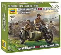 Zvezda Soviet Motorcycle M-72 with Sidecar & Crew WWII