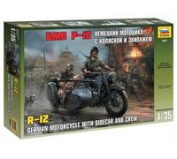 Zvezda 3607 1/35 R12 German Motorcycle with Sidecar and Crew