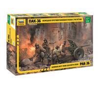 1:35 Zvezda Pak 36 With Crew Kit Z3610 Model