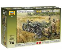 Zvezda 1/35 Soviet Motorcycle M-72 with Mortar # 3651