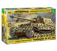 Zvezda 3653 500783653-1:35 Sd. Kfz.184 Ferdinand Tiger, model building, building kit, stand model making, hobby, crafts, plastic kit, unpainted.