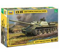 ZVEZDA 3690 SOVIET TANK DESTROYER SU-85 SCALE MODEL KIT 1/35.