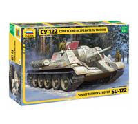 1:35 Zvezda Su-122 Soviet Self Propelled Gun Wwii Kit ZS3691 Model