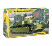 Zvezda Tank Model Kit T-28 (3694) – 1:35 Plastic Assembly Kit, Grey, for Beginners