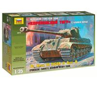 Zvezda 500783616 500783616-1:35 Pz.Kpfw.VI Tiger II Porsche Turret-Plastic Const