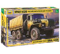 Zvezda 3654 URAL-4320 Russian Army Truck 500783654-1:35 Ural 4320-Russian, Stand Model Building, Hobby, Crafts, Plastic Kit, Unvarnished, Small