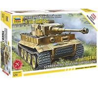 Zvezda 500785002 World War II German Battle Tank, Tiger I Snap-Fit Scale 1:72