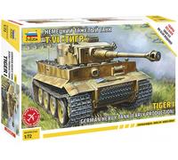 Zvezda 500785002 World War II German Battle Tank, Tiger I Snap-Fit Scale 1:72