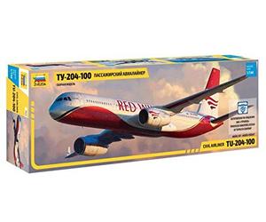 Zvezda 500787023-1:144 Tupolev TU-204 100, Model Building Kit, Standing Model Building, Hobby, Crafts, Plastic Kit