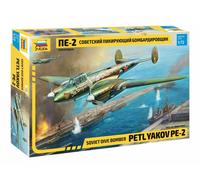 Zvezda 1:72 PetlyakovPe-2 Soviet Fighter/Bomber Plastic Model Kit Assembly Kit for Beginners, Detailed, Unpainted