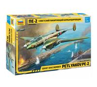 Zvezda Plastic Model Kit Petlyakov Pe-2 1:72 – Soviet Dive Bomber, Detailed, Unpainted