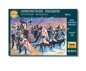 Zvezda 8016 Livonian Knights XIII A.D. Teutonic Order 1:72 Model Figure Kits