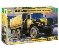 Zvezda 3654 URAL-4320 Russian Army Truck 500783654-1:35 Ural 4320-Russian, Stand Model Building, Hobby, Crafts, Plastic Kit, Unvarnished, Small
