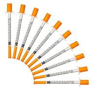 ZVF 50 Pack 1ml 0.3x8mm Plastic Multiple Uses Measuring Tools, Individually Wrapped, Transparent