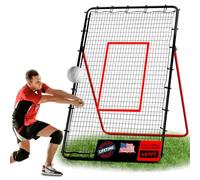ZVFOTN Volleyball Rebounder Net, 7x4 ft Adjustable Bounce Back Training Equipment with 5 Rebound Angles, Durable & Portable Easy Setup for Adults Students Professional, Red