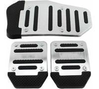 ZVFZGFGR Car Brake Clutch Pedals Cover Gas Brake Pedals Foot Rest Pads Brake Clutch Pedals Cover Automatic Transmission Brake Fuel Gas Floor Mat Kit Aluminum Car Pedal Cover(Silver)