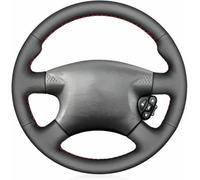 ZVFZGFGR - Car Steering Wheel Covers, for Nissan Almera N16 2000-2003 Stitched Black Leather Car Steering Wheel Handle Cover Protector