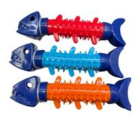 Zvire Crunchy Fish Dog Toy - 24cm Textured Chew Toy for Dogs | Crinkle Sound, Soft Yet Durable Fabric | Interactive Toy for Boredom Relief - Assorted Colours, 1PC