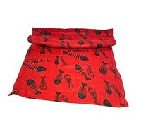 Zvire Pet Blanket Soft Fleece Cat Blanket Fluffy Warm Sleep Bed Cover Fish Skeleton Print For Kitten, Pet Kennels, Beds, Car Seats And Crate 80x60cm (Red)