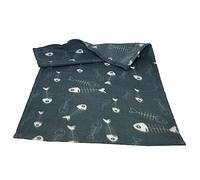 Zvire Pet Blanket Soft Fleece Cat Blanket Fluffy Warm Sleep Bed Cover Fish Skeleton Print For Kitten, Pet Kennels, Beds, Car Seats And Crate 80x60cm (Grey)