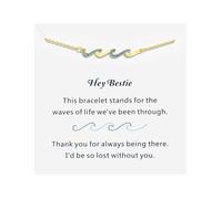 Zvivzhou Gifts for Women, Through the Waves of Life, Unique Gift Bracelets, Birthday Gifts for Mom Sister Best Friend Daughter BFF, 7, Gold, Blue Diamond