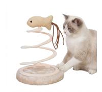 ZVLINMVAM Self-Play Cat Spring Toy Fish with Catnip - Bouncing Spiral Coil for Bored Indoor Cats, Interactive Kitten Toys for Chasing & Swatting, Funny Wobble Teaser with Scratcher Rope Base