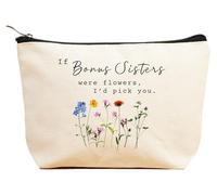 ZVMIS If Were Flowers,I'd Pick You-Thank You Gifts, Birthday New Year Thanksgiving Christmas Gifts for Women-Makeup Bag,Cosmetic Pouch,Travel Case, Beige, 9.5 ″ L x 7″H x 2.7″ W, 11-if Bonus Sisters
