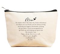 ZVMIS Wedding Gifts for Women,Bridal Shower Gifts for Women,Wedding Gifts for Her-Thank You Gift-Makeup Bag Gifts,Cosmetic Pouch,Travel Case, Beige, 9.5 ″ L x 7″H x 2.7″ W, 171-mom No Matter Where