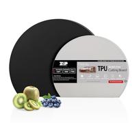 ZVP Thick Silicone TPU Cutting Board Mats for Kitchen, Flexible Rubber Cutting Boards, Anti-Slip Cutting Mats, Semicircle Chopping Board, BPA Free Dishwasher Safe, 2 Pieces