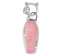 ZVRSUA Car Key Case Fits BYD, Key Cover TPU with Glitter Key Fob, Car Key Protective Case Compatible with BYD Atto 3 Han Tang Song Pro-DM-i Yuan Qin Seal Dolphin, pink