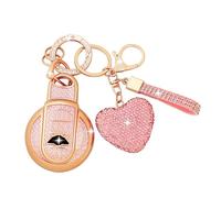 ZVRSUA Car Key Case with Diamond Bling Keyring Compatible with BMW Mini Cooper S D SD One F54 F55 F56 F57 F60 R56 R57 R58 R59 Cabrio Clubman Countryman, Smart Key, 3/4 Buttons (Pink)