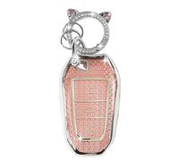 ZVRSUA Car Key Protective Case Fits Peugeot, Key Cover TPU Car Key Case 3 Buttons Compatible with Peugeot 2008 3008 5008 308 508 for Opel Grandland X Mokka Corsa Insignia (Pink)