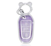 ZVRSUA Car Key Protective Case Fits Peugeot, Key Cover TPU Car Key Case 3 Buttons Compatible with Peugeot 2008 3008 5008 308 508 for Opel Grandland X Mokka Corsa Insignia (Purple)