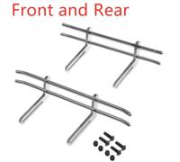 ZVSYKWIHT 1/10 RC Crawler Car Metal Front And Rear Bumper Upgrade Parts Compatible With Various Crawler Models(Front Rear Silver)